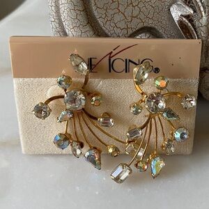 The Icjng Gold Tone Iridescent Crystal Rhinestone Post Earrings Formal Wedding